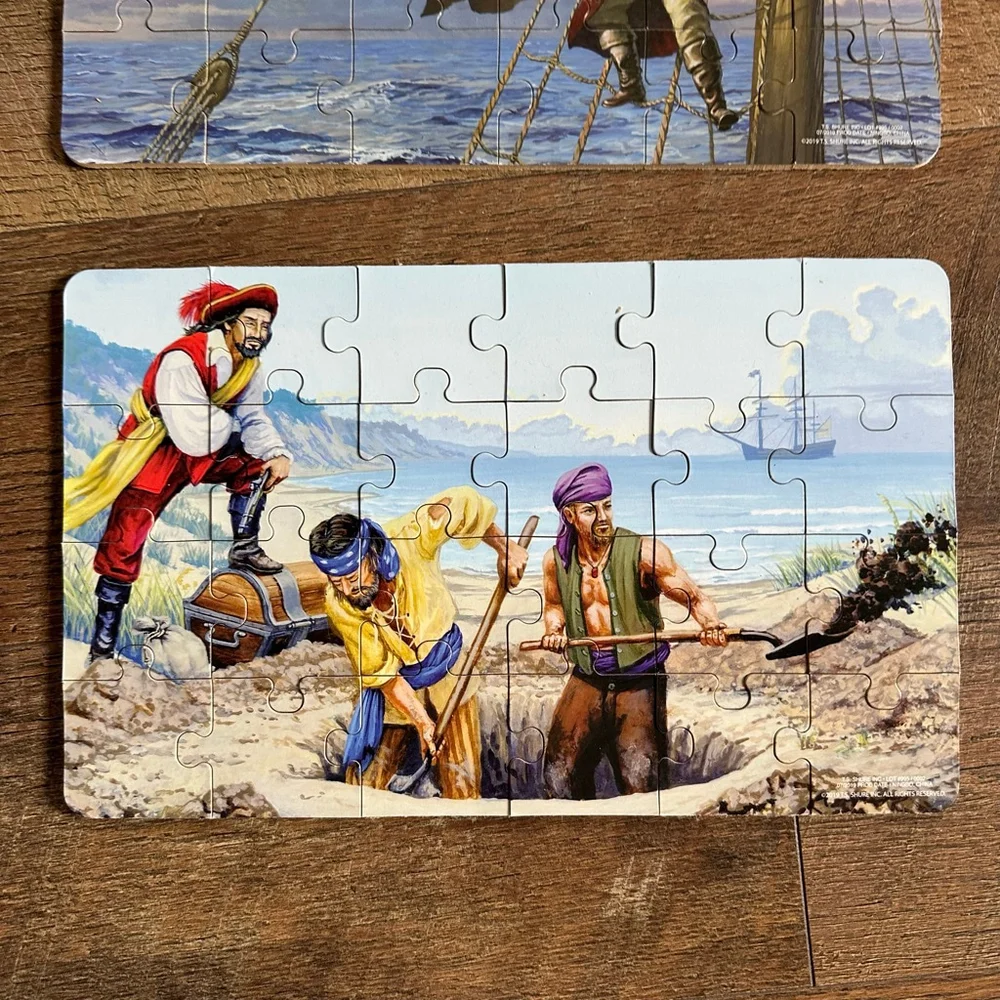 T.S. Shure Pirate Puzzles 2 set, wooden boxed set